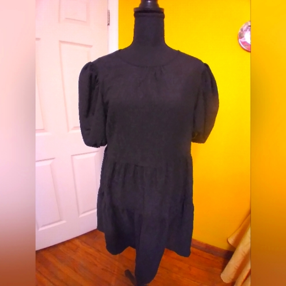 Kit & Sky Black 2 piece Cami and Sheer Dress